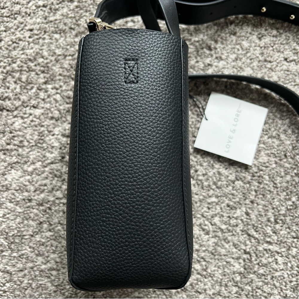 NWT Love & Lore Vegan Leather Black Bag - Picture 4 of 17